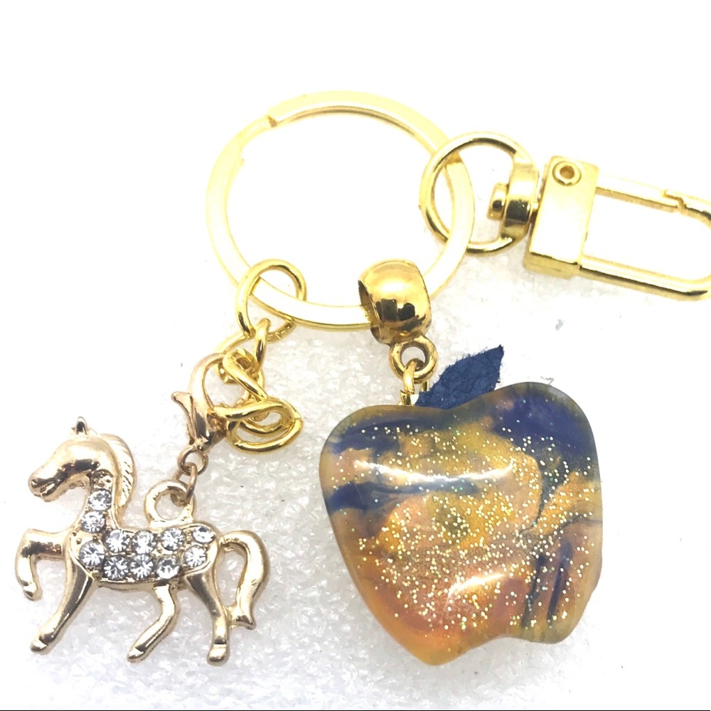 Handmade 20mm snap Keychain ring with charms